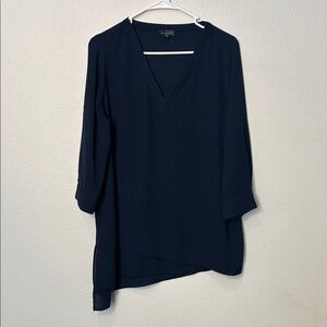 The Limited Deep Blue V-Neck Blouse